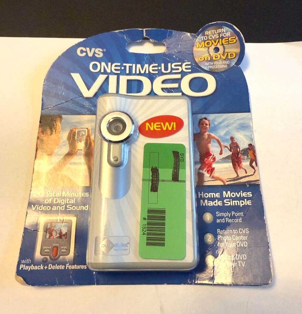 One Time Use Flip Pure Digital Video Camcorder Collectible New Sealed Vintage